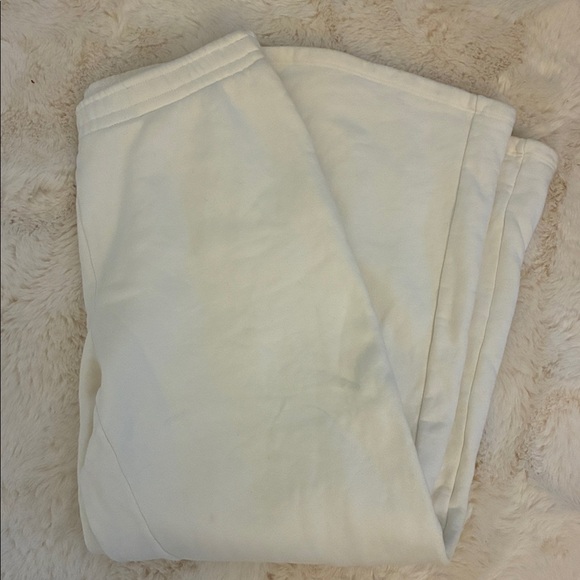 Reformation Wide Leg Sweatpants ivory off white medium organic cotton pockets - Picture 8 of 12